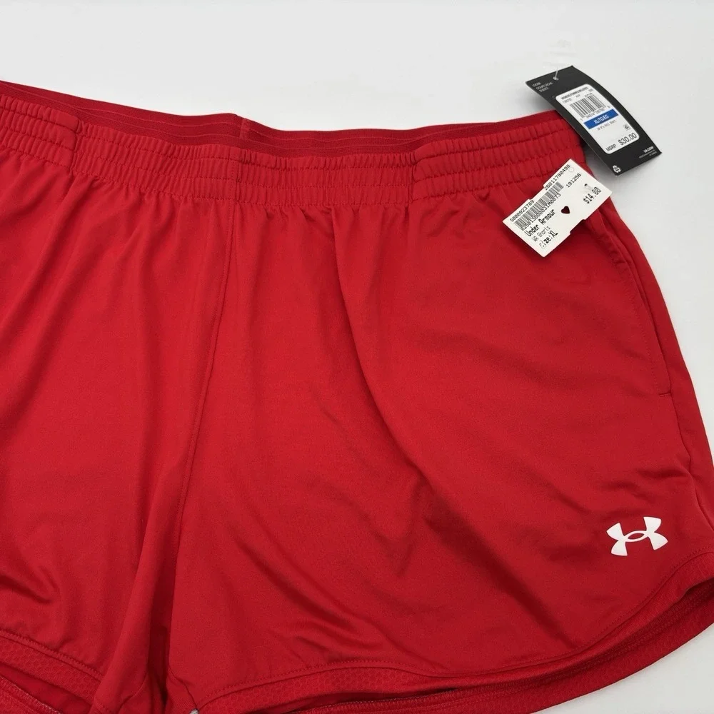 Under Armour SU Field Hockey Shorts Women's XL Red Knit Mid-Length Stretch
